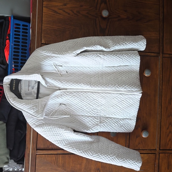 White quilted jacket. Women's size L - Picture 1 of 14